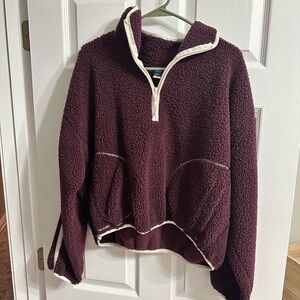 Old Navy Burgundy Sherpa Pullover